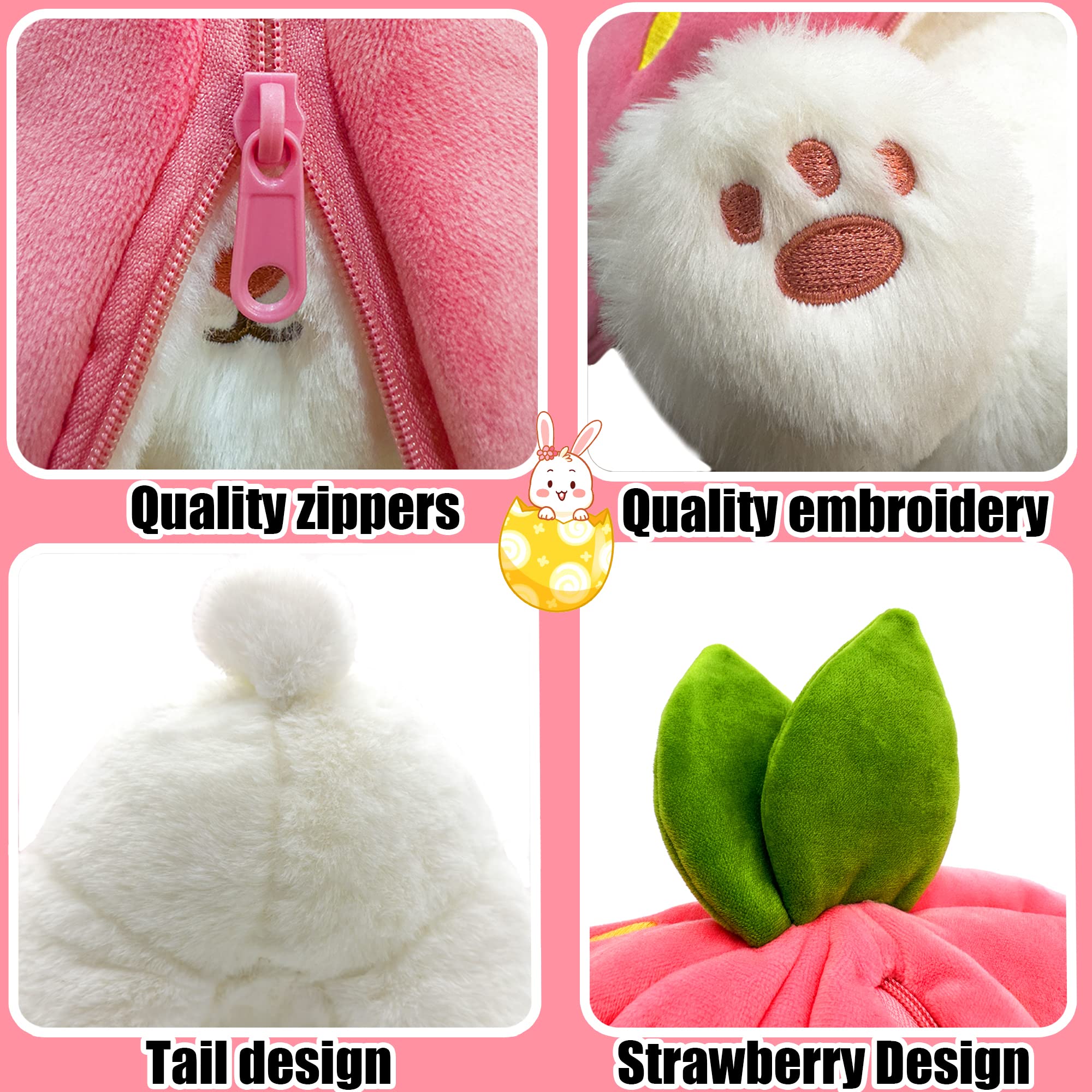 Peluche de Lapin Fraise pour Pâques