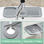 🚰 Tapis de Protection Anti-éclaboussures en Silicone pour Évier – Drainage Automatique | Garde le Plan de Travail Sec | Lavable & Enroulable | Porte-Éponge & Savon | Tailles L/XL ✨