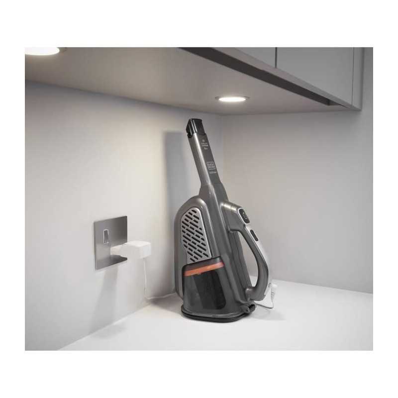 BLACK+DECKER BHHV520JF-QW - Aspirateur à main - Dustbuster Lithium 18V - 2 vitesses - Autonomie 40min - Noir argent Titanium