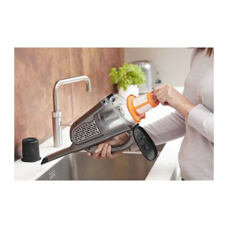 BLACK+DECKER BHHV520JF-QW - Aspirateur à main - Dustbuster Lithium 18V - 2 vitesses - Autonomie 40min - Noir argent Titanium