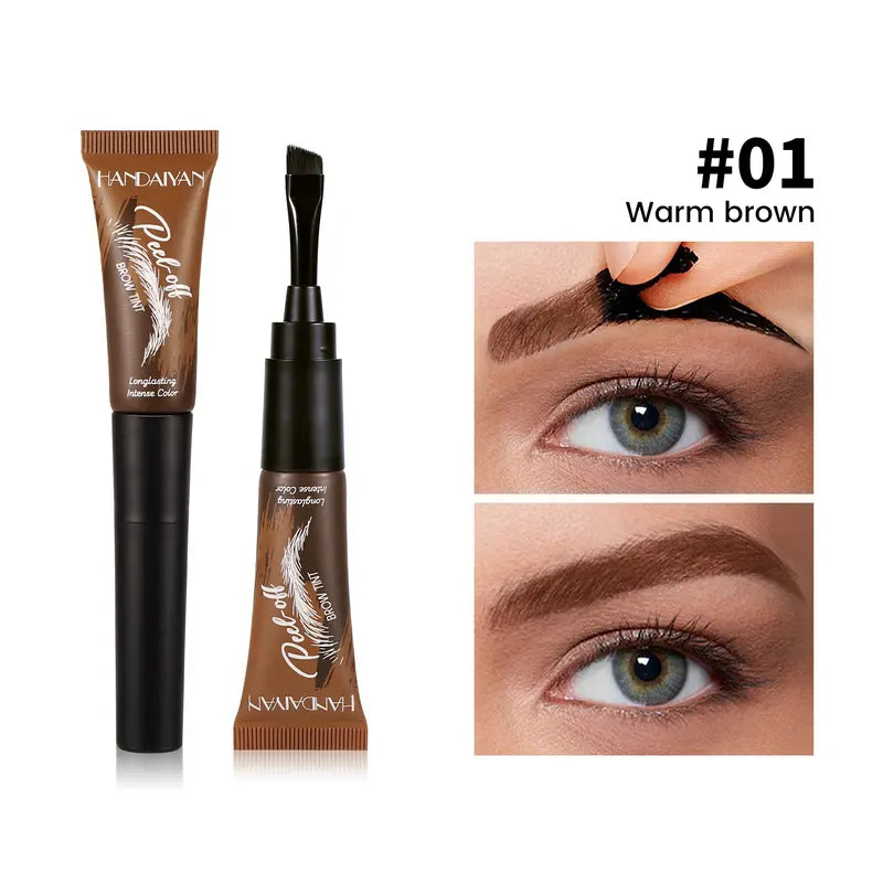 🎨 Teinte Peel-Off pour Sourcils – Définit, Colore & Dure Toute la Journée | Waterproof | Application au Pinceau | 5 Nuances ✨
