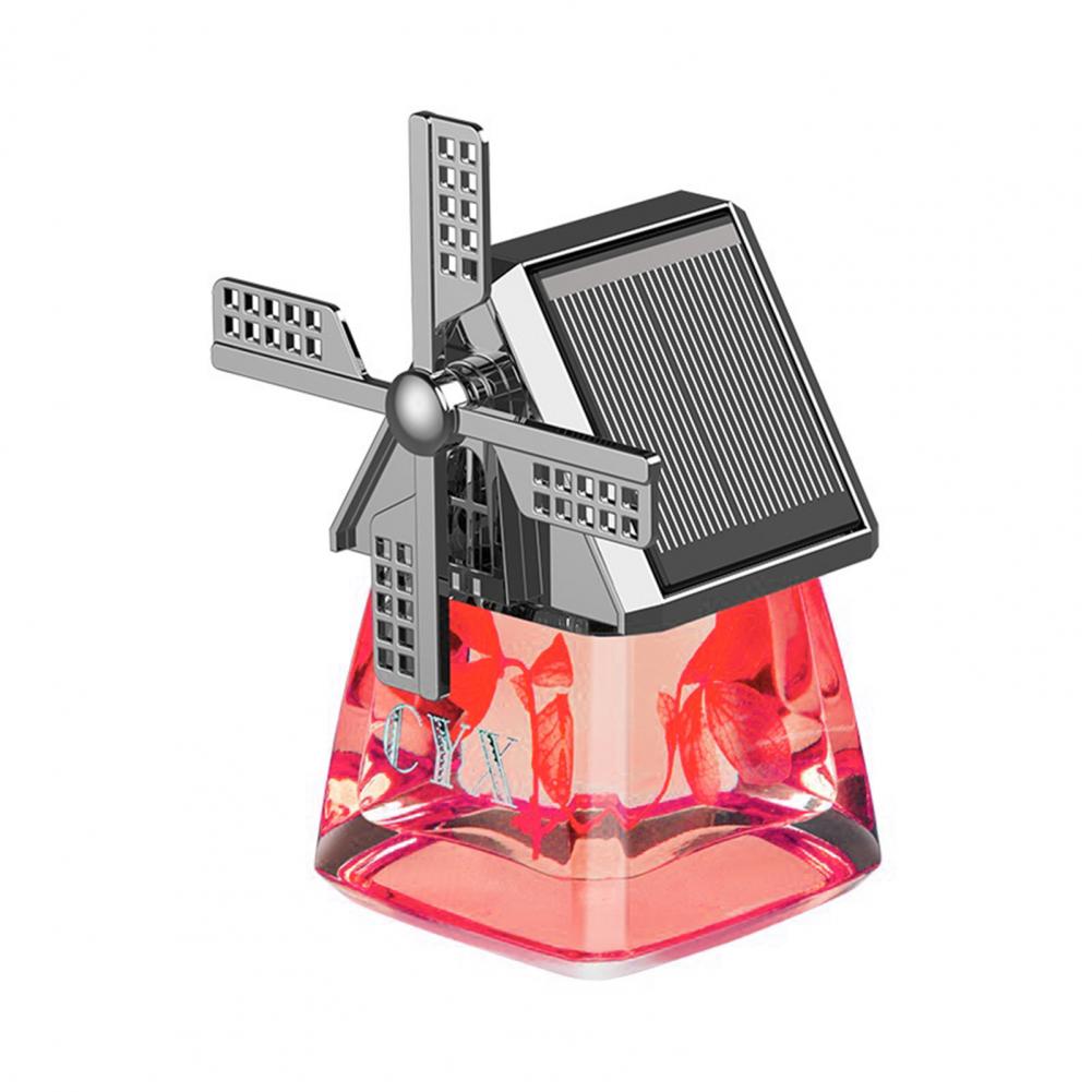 Désodorisant de voiture rotatif à énergie solaire pour l'aromathérapie avec moulin à vent