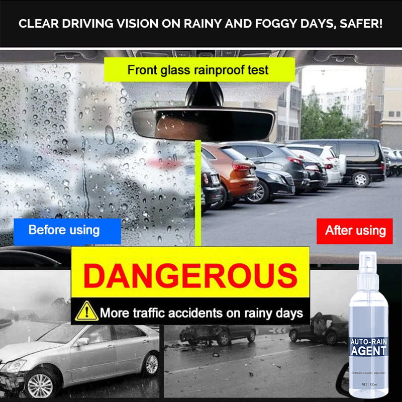 AGENT ANTI-PLUIE ANTI-BUÉE POUR VITRES DE VOITURE (3 PIÈCES)