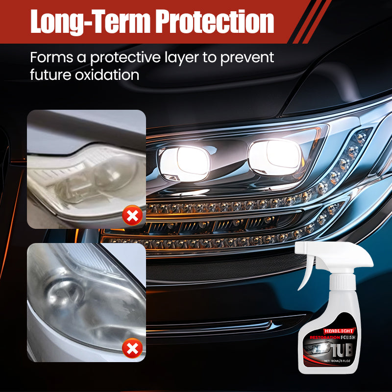 🚗 Rénovateur de Phares Voiture 2 en 1 – Élimine Jaunissement & Opacité | Formule Nettoie & Protège | Barrière Anti-UV | Application Rapide | 180ml ✨💡