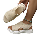 👡 Sandales compensées en tissu respirant pour femme ✨🌪️ - Semelle 4cm | Antidérapantes | Sans lacets | 3 Couleurs | Tailles 36-45 | 60% DE RÉDUCTION