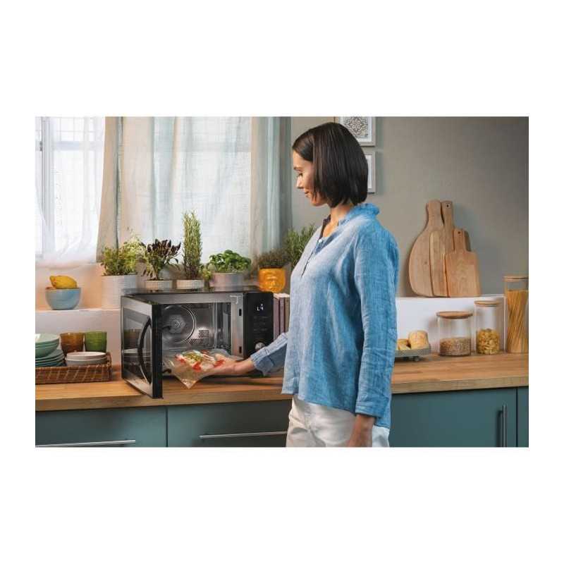 CMCA29EDLB Four micro-ondes combiné 29L MO : 1000W - Gril : 1000W - Cavité en acier inoxydable - Interface utilisateur numérique Fonction basse témper