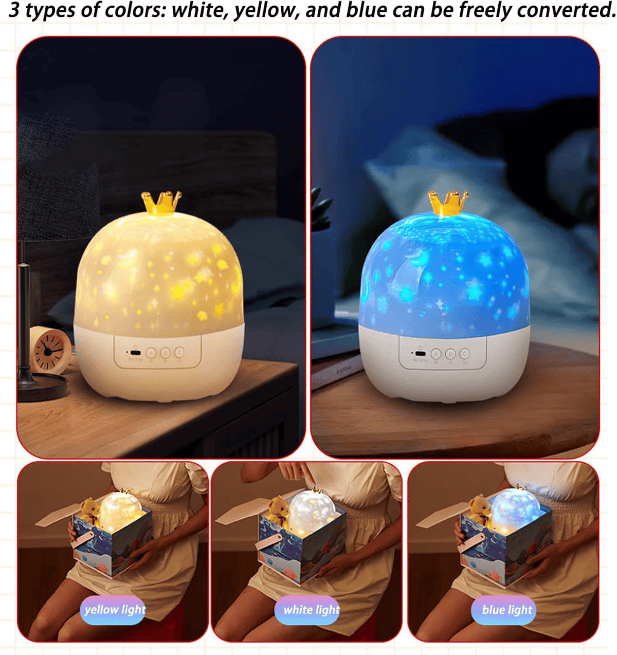 🎃👻DERNIER JOUR DE PROMOTION - 50 % DE RÉDUCTION💜Projecteur veilleuse pour enfants avec 15 ensembles de films🔋Recharge de type C