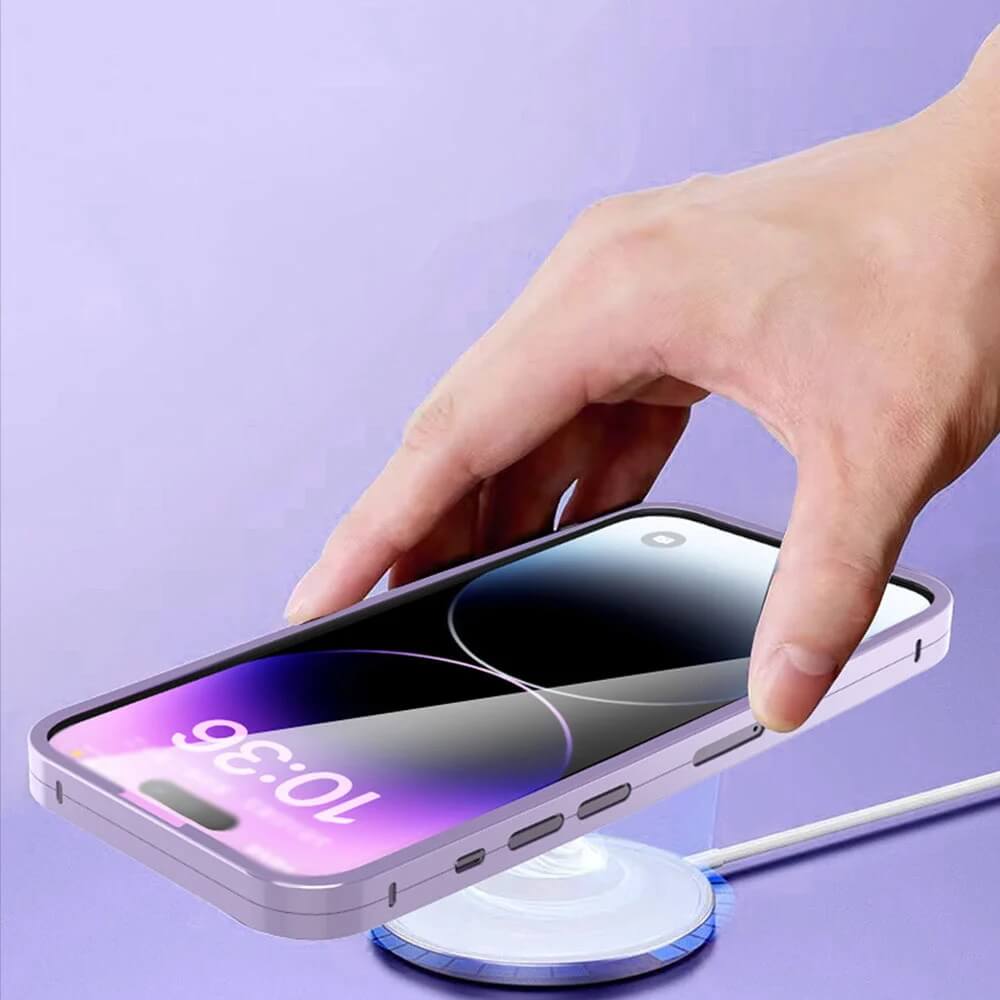 Coque de téléphone en alliage de titane avec verre double face et couvercle intégral