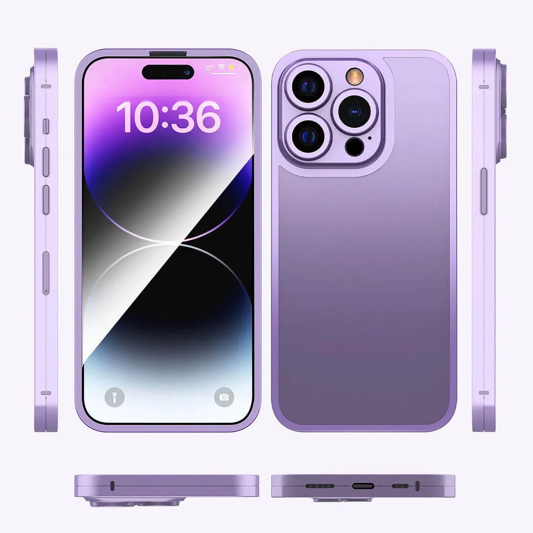 Coque de téléphone en alliage de titane avec verre double face et couvercle intégral