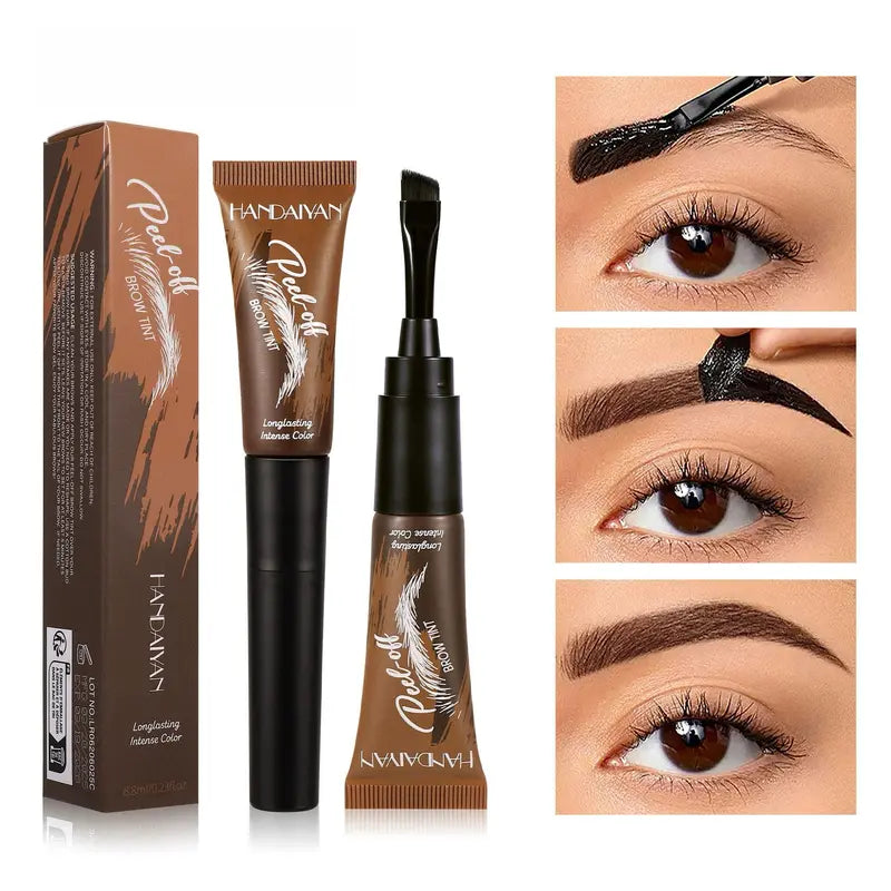 🎨 Teinte Peel-Off pour Sourcils – Définit, Colore & Dure Toute la Journée | Waterproof | Application au Pinceau | 5 Nuances ✨