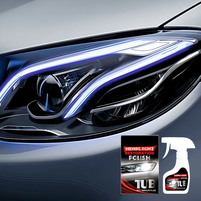🚗 Rénovateur de Phares Voiture 2 en 1 – Élimine Jaunissement & Opacité | Formule Nettoie & Protège | Barrière Anti-UV | Application Rapide | 180ml ✨💡