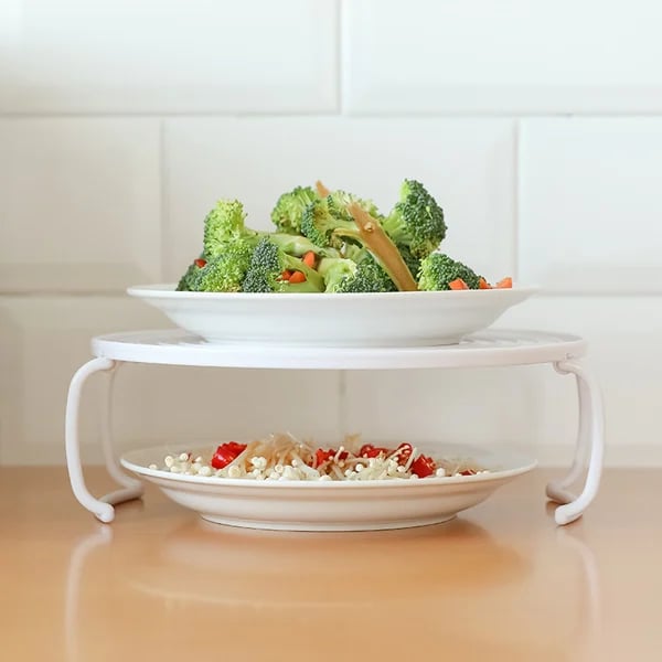🍽️ Plateau Pliable 2-en-1 pour Micro-ondes – Chauffe Deux Plats Simultanément | Poignées Cool-Touch Anti-Brûlure | Silicone Alimentaire Sans BPA | Antidérapant et Peu Encombrant | Ø 23,5 × 8,3 cm ✨