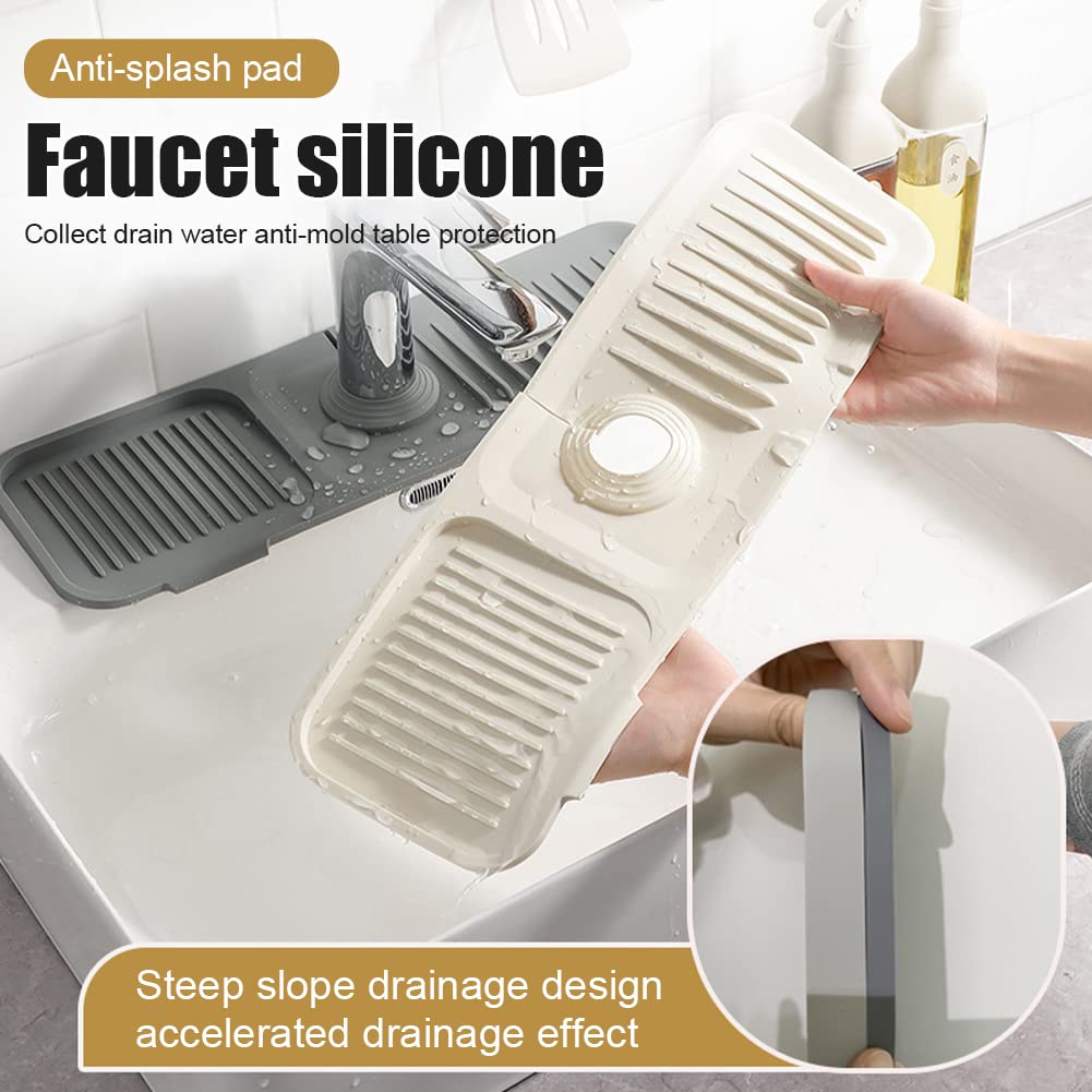🚰 Tapis de Protection Anti-éclaboussures en Silicone pour Évier – Drainage Automatique | Garde le Plan de Travail Sec | Lavable & Enroulable | Porte-Éponge & Savon | Tailles L/XL ✨