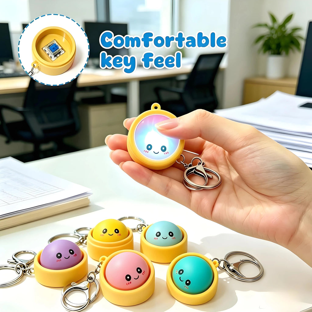 🥟 Porte-clés Anti-stress en Forme de Ravioli – Avec Lumière LED Tactile | Fidget Toy de Poche | 6 Couleurs | Idée Cadeau Originale ✨🎁