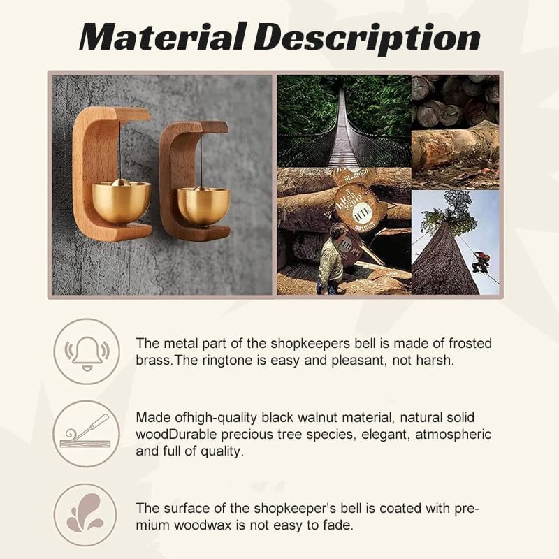 Carillon Éolien Magnétique en Bois – Carillon et Décoration de Porte
