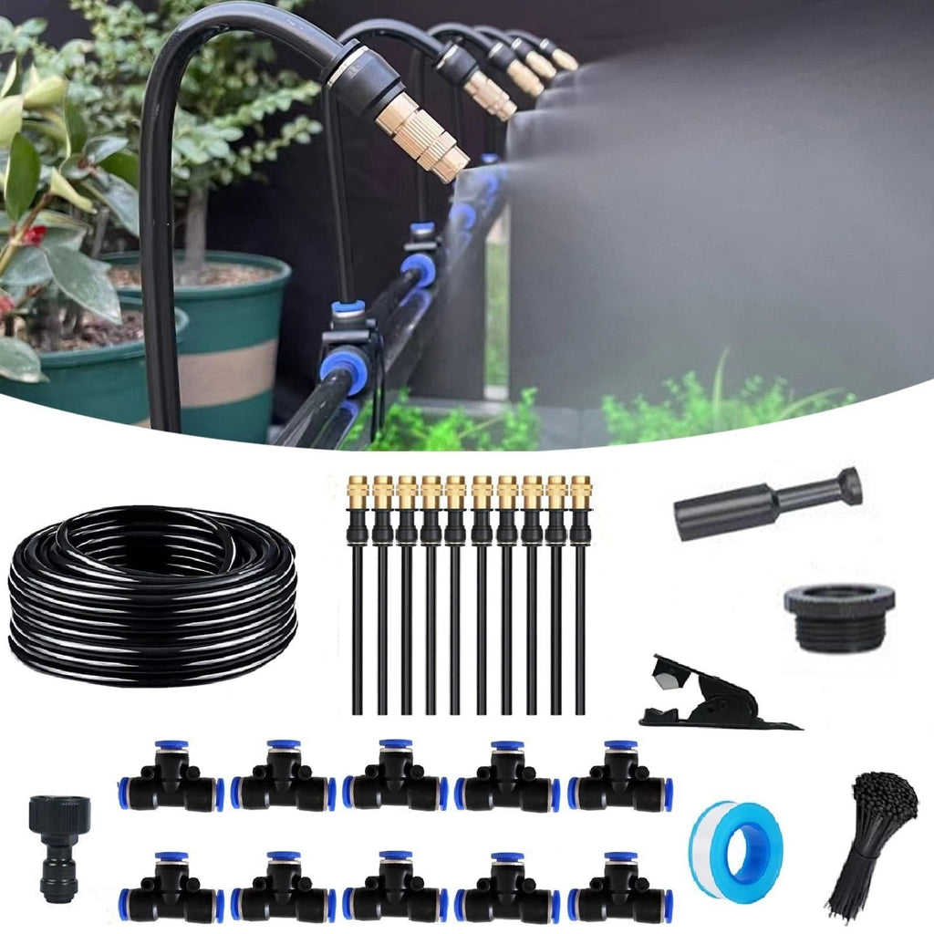 🌿 Système d'Arrosage par Brumisation pour Jardin – Kit DIY avec Buses 360° 💧 pour Terrasse, Balcon et Serre | Économie d'Eau Garantie ✅