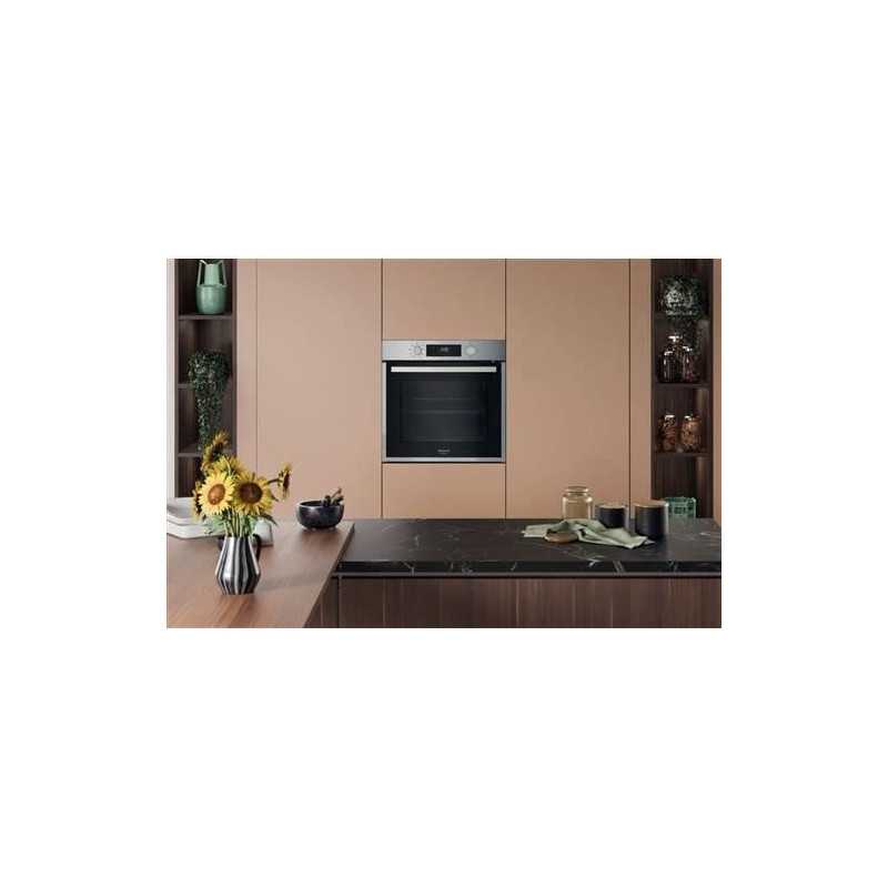 Four encastrable - Pyrolyse hydrolyse - Chaleur tournante - HOTPOINT - HAO5540PX - Inox - 71 L - A++