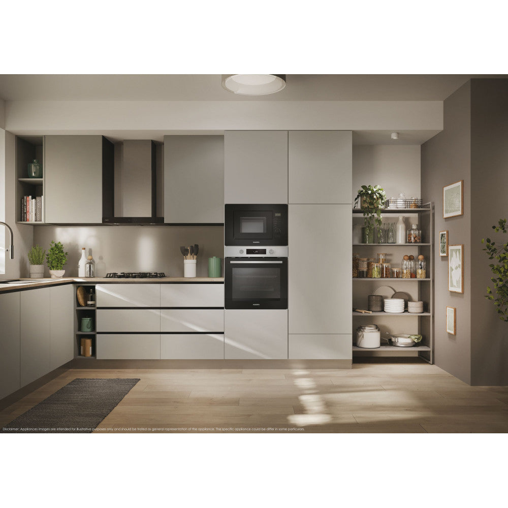 Four encastrable - Pyrolyse + Hydrolyse - ROSIERES - RO6 C5AB3EYTX - Inox / Noir - Porte froide - 59,5 x 56,8 x 59,5 cm