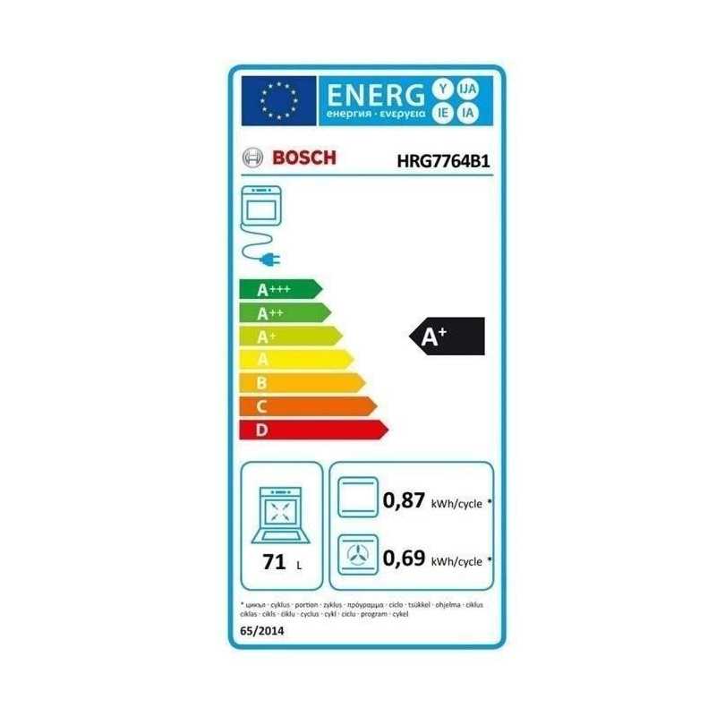 Four encastrable vapeur combiné - BOSCH - HRG7764B1 - 71L - Pyrolyse - Écran TFT tactile