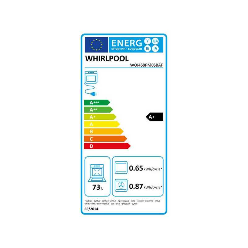 Four multifonction Absolute, pyrolyse+hydrolyse, verre noir, 73 L, WHIRLPOOL - WOI4S8PM0SBAF