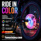 🚴✨ Lumière Colorée pour Moyeu de Roue de Vélo – 7 Couleurs, 18 Modes, IP65 Étanche, Batterie 300mAh 8-12h, Installation Rapide 🌟🔦