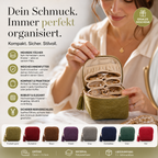 💎✨ Trousse à Bijoux Zippée avec Pompon – Intérieur Multi-Compartiments, Doublure Douce Anti-Rayures, Compacte & Idéale pour les Voyages – 8 Couleurs 🌈