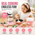 🍳 Mini Cuisine Jouet pour Enfants ✨👨‍🍳 - Ensemble 22 Pièces | Fonctionnelle & Réaliste | Rose & Bleu | Petits Chefs | Idée Cadeau Parfaite | 50% DE RÉDUCTION