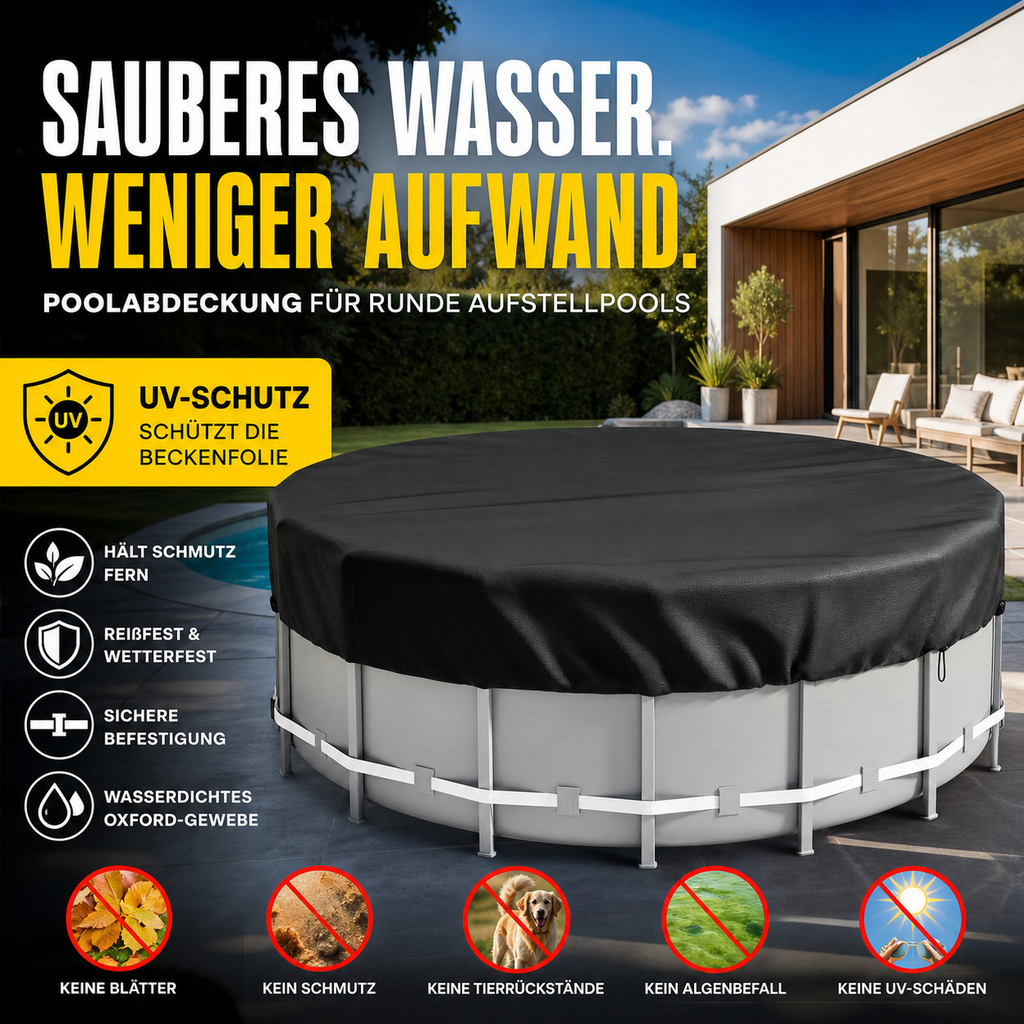 🏊 Bâche de Piscine Imperméable en Tissu Oxford 210D – Protection Robuste Anti-UV & Poussière, Piscines Hors Sol – 5 Tailles : 210–750cm 🛡️