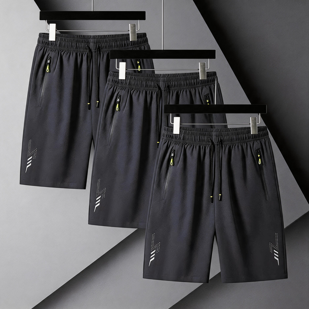 🩳 50% DE RÉDUCTION ! 🔥 Lot de 3 shorts de sport respirants, légers et à séchage rapide : confortables et idéaux pour les activités estivales, l'entraînement et la détente ☀️