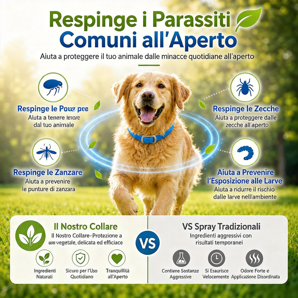 🎉 OFFRE FLASH 50% DE RÉDUCTION 🐶🐱 – Collier anti-puces et tiques à base de plantes 🌿 Protection jusqu'à 8 mois, huiles à libération lente, résistant à l'eau 💦 Repousse les moustiques et les larves, confortable et sûr à porter au quotidien 🐕
