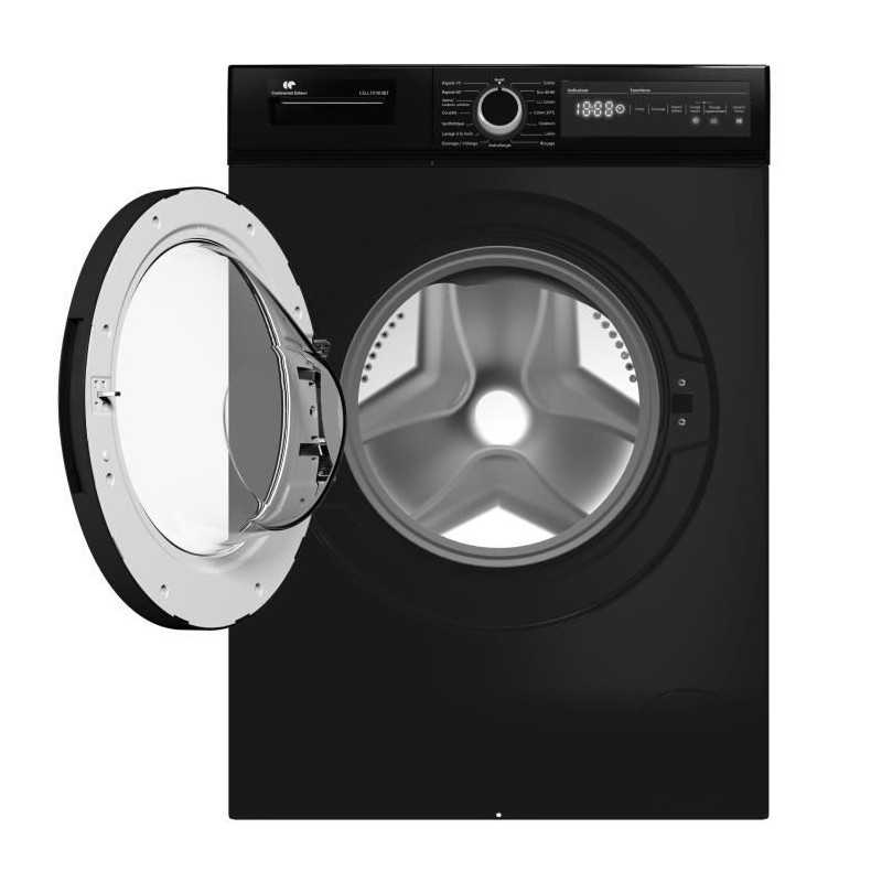 Lave-linge frontal CONTINENTAL EDISON CELL10140IBT - 10 kg - Largeur 59,6 cm - moteur à induction - noir mat