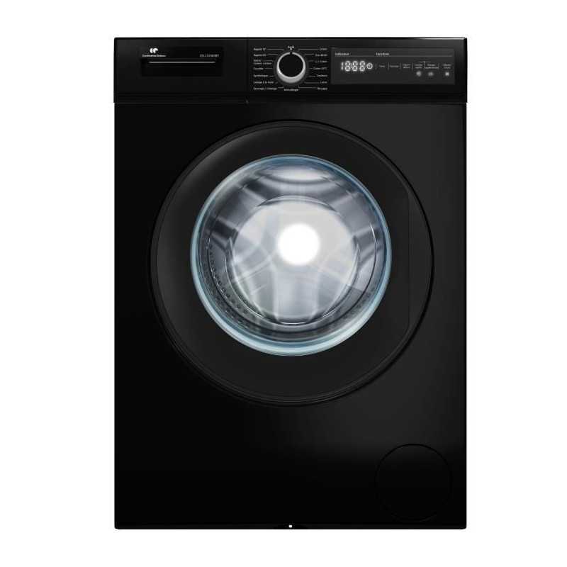 Lave-linge frontal CONTINENTAL EDISON CELL10140IBT - 10 kg - Largeur 59,6 cm - moteur à induction - noir mat
