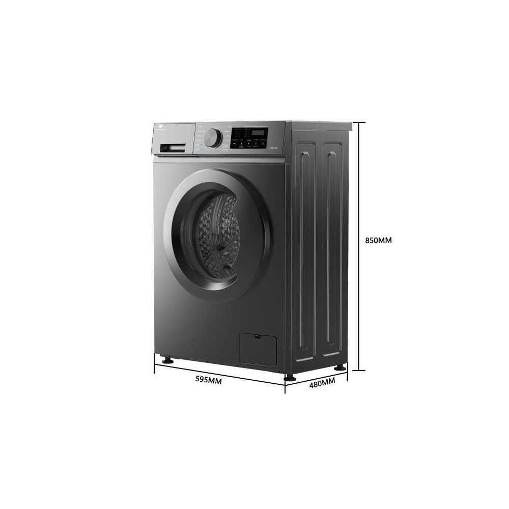 Lave-linge frontal - CONTINENTAL EDISON - CELL712IS3 - 7 kg - Induction - 60 cm - 1200 tr/min - Argent