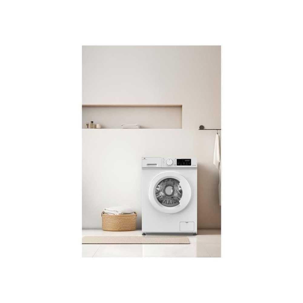 Lave-linge frontal - CONTINENTAL EDISON - CELL712IW3 - 7 kg - Induction - 60 cm - 1200 trs/min - Blanc