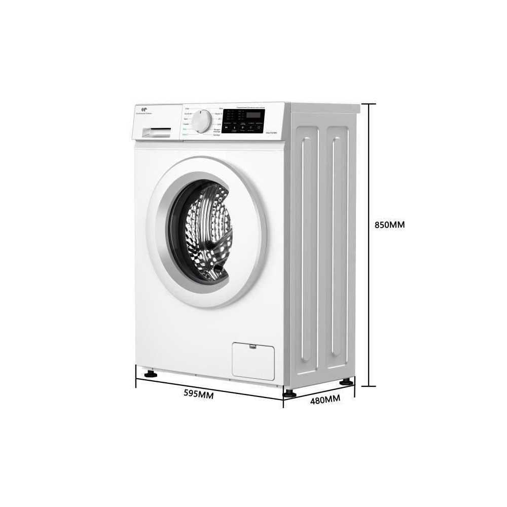 Lave-linge frontal - CONTINENTAL EDISON - CELL712IW3 - 7 kg - Induction - 60 cm - 1200 trs/min - Blanc