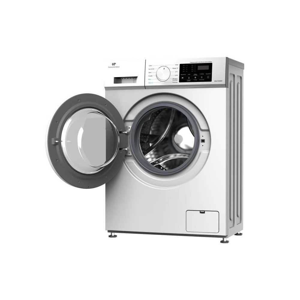 Lave-linge frontal - CONTINENTAL EDISON - CELL712IW3 - 7 kg - Induction - 60 cm - 1200 trs/min - Blanc
