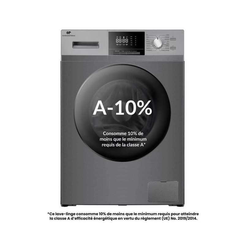Washing machine - CONTINENTAL EDISON - CELL8140IS1 - 8kg - Induction motor - 60 cm - 1400 rpm - Silver