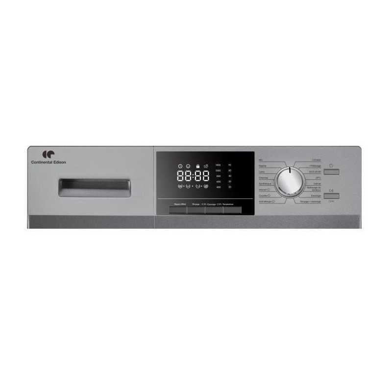 Washing machine - CONTINENTAL EDISON - CELL8140IS1 - 8kg - Induction motor - 60 cm - 1400 rpm - Silver