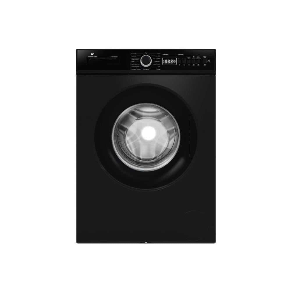 Lave-linge frontal - Pose libre - CONTINENTAL EDISON - CELL812IBP - 8 kg - Induction - 60 cm - 1200 tr/min - Noir mat
