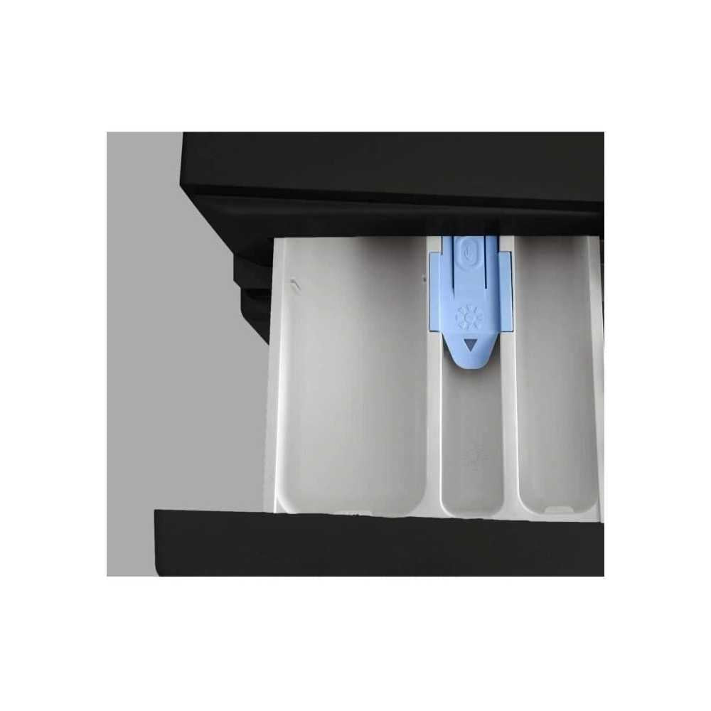 Lave-linge frontal - Pose libre - CONTINENTAL EDISON - CELL812IBP - 8 kg - Induction - 60 cm - 1200 tr/min - Noir mat