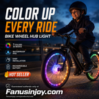 🚴✨ Lumière Colorée pour Moyeu de Roue de Vélo – 7 Couleurs, 18 Modes, IP65 Étanche, Batterie 300mAh 8-12h, Installation Rapide 🌟🔦