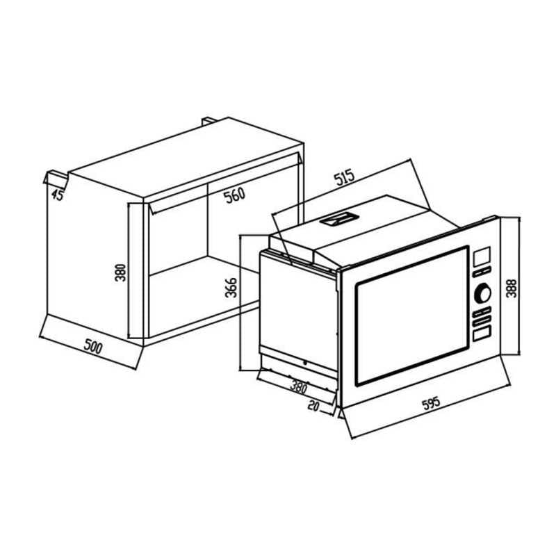 Micro-ondes pose libre CONTINENTAL EDISON, CEMO25GEB2