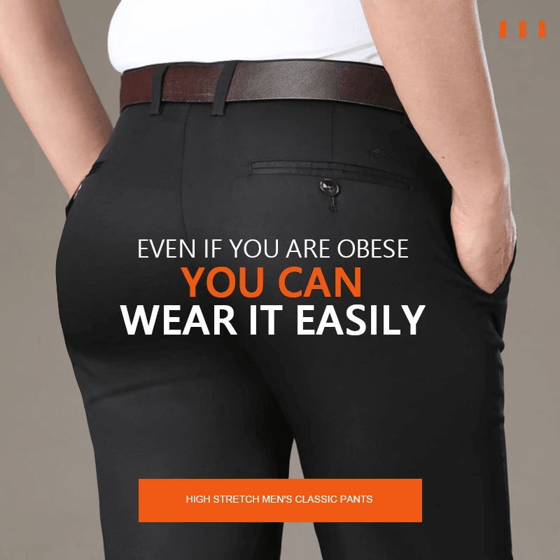 (Achetez-en deux, obtenez la livraison gratuite) Pantalon de costume classique extensible pour homme