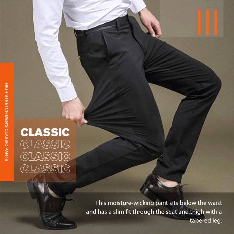 (Achetez-en deux, obtenez la livraison gratuite) Pantalon de costume classique extensible pour homme