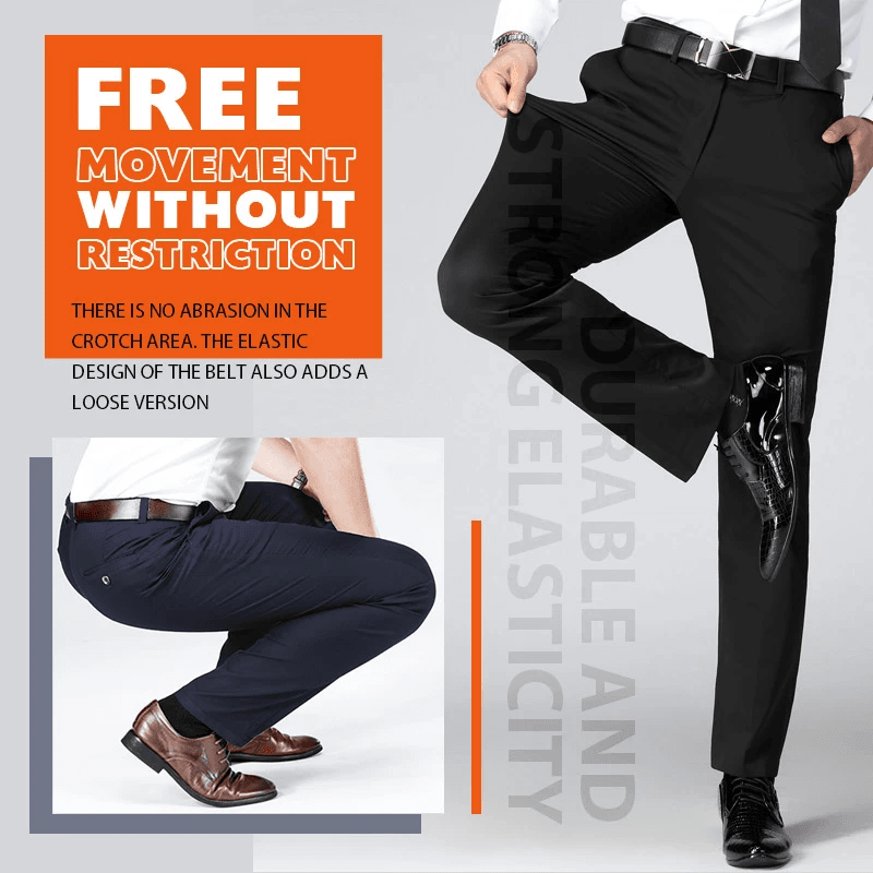 (Achetez-en deux, obtenez la livraison gratuite) Pantalon de costume classique extensible pour homme