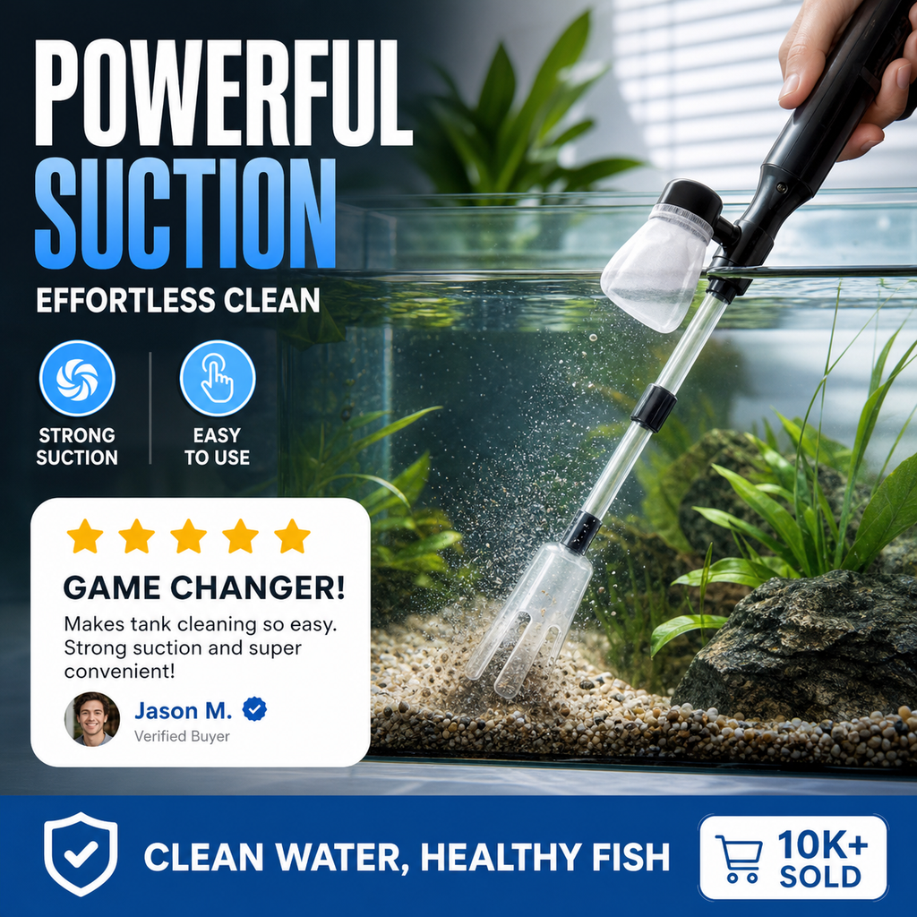 🐠 Nettoyeur électrique de gravier d'aquarium à piles ✨🧹 - Tube réglable 73cm | Sac filtrant | 30 min en continu | Multifonction | Facile à utiliser | 50 % DE RÉDUCTION