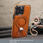 Étui en cuir de luxe pour iPhone avec support invisible
