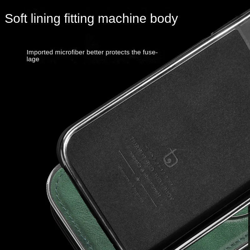 Étui en cuir de luxe pour iPhone avec support invisible
