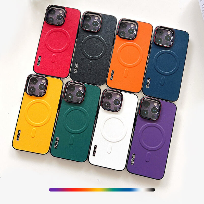 Étui magnétique en cuir pour iPhone