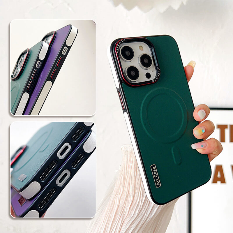 Étui magnétique en cuir pour iPhone
